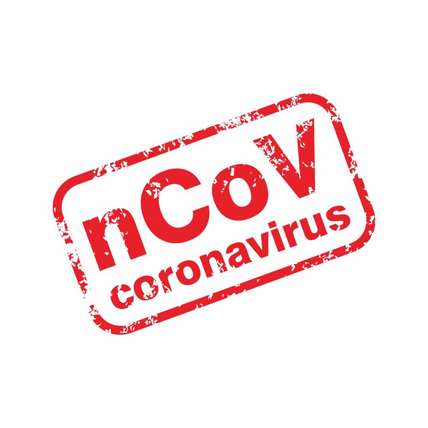 Corona Virüs İmza İllüstrasyonu, 2019 ncov Etiket Tasarım Şablonu - Vektör, Görsel