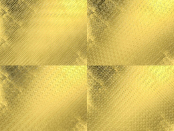 rozmanitost zlatých textur s opakovanými geometrickými tvary v rel - Fotografie, Obrázek
