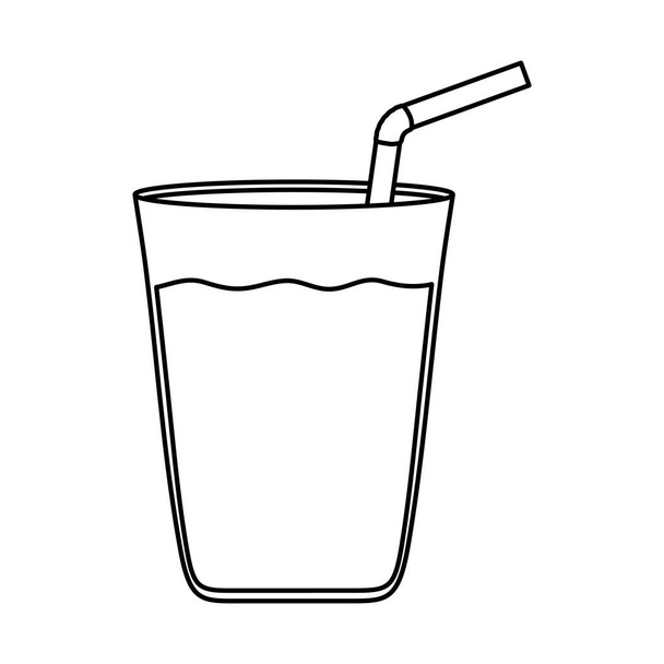 juice in glass beverage icon - Vector, Imagen