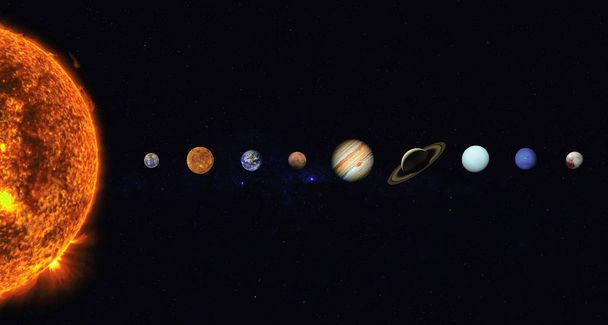 Zonnestelsel. Elementen van deze afbeelding geleverd door NASA - Foto, afbeelding
