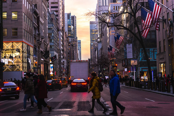 Busy Street of New York City, NY, USA
 - Фото, изображение
