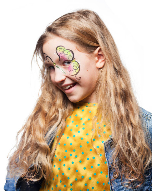 Girl with face painting - 写真・画像