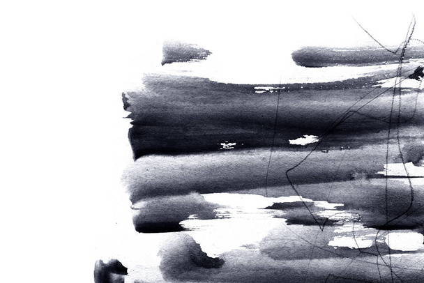 Arte de barro grunge. Fondo de patrón de tinta de mármol blanco y negro gris abstracto. Mancha de acuarela con lavado y salpicaduras
.  - Foto, imagen