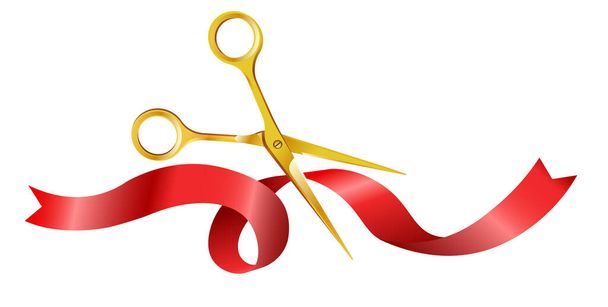 Scissors Cutting the Red Ribbon, Vectors