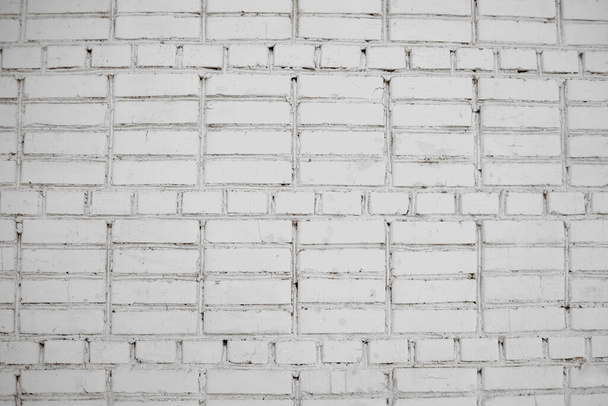 Part of the white brick masonry wall. Structure, architecture. - Photo, Image