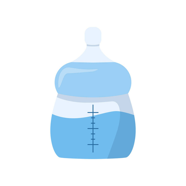Zuigelingenvoeding voor pasgeboren, blauwe melkfles icoon - Vector, afbeelding