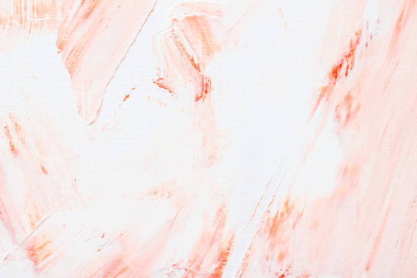 Artistic abstract texture background, orange acrylic paint brush - Foto, imagen