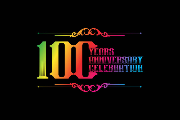 100th years anniversary logo template, vector design birthday celebration - Vector, Image