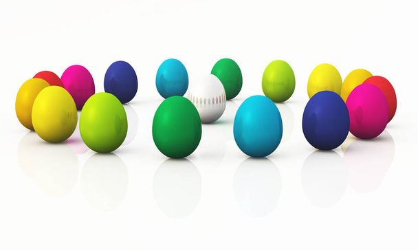 el círculo de huevos de Pascua arco iris - 02
 - Foto, imagen