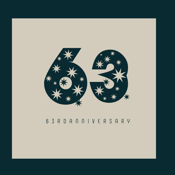 simple 63 anniversary logo design vector card template - Vector, Image
