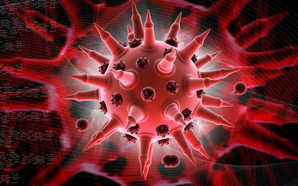 Flu virus cells, bacterias - Foto, Imagem