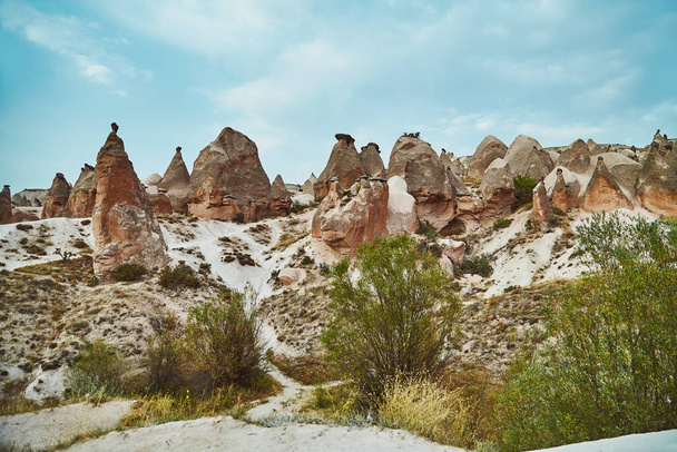 Views of Cappadocia volcanic kanyon cave houses in Turkey - Φωτογραφία, εικόνα
