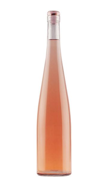 rose wine bottle with transparent cap on white background - Photo, Image