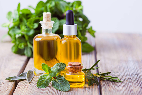 Fresh mint essential oil as natural cosmetics - Photo, Image