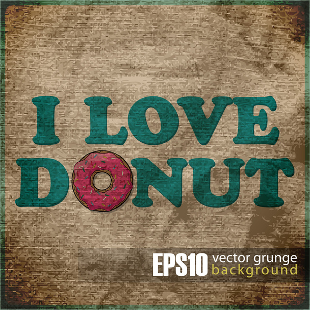 Vintage Hintergrund mit Donut - Vektor, Bild