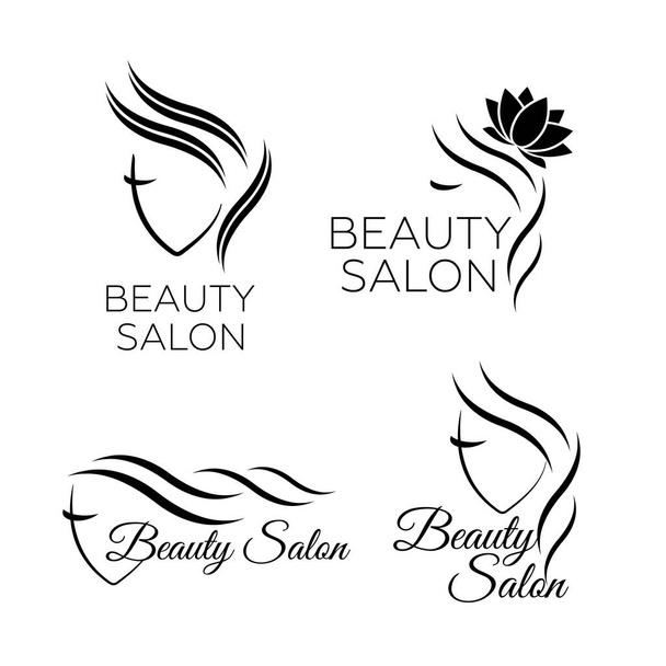 Piękna kobieta szablon logo dla salon fryzjerski, salon piękności, kosmetyka - Wektor, obraz