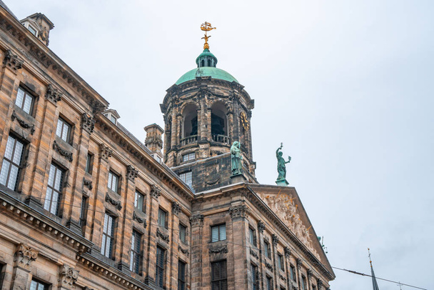 City hall or town hall of Amsterdam, the Netherlands. Historic building - 写真・画像