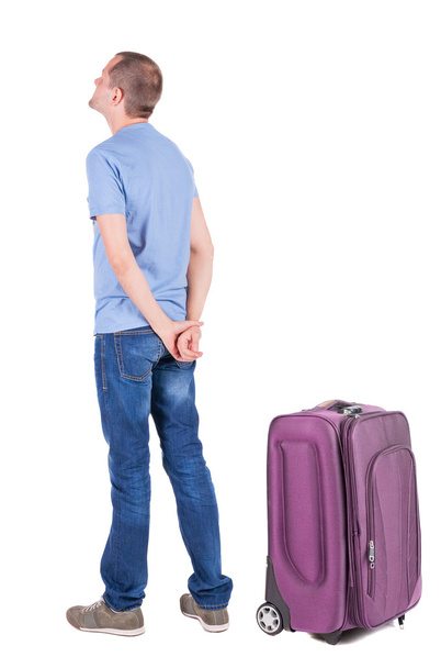 Man traveling with suitcas - Fotoğraf, Görsel