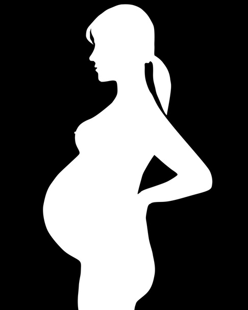 silueta těhotné ženy. - Vektor, obrázek