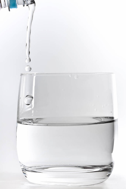 glass of water on white background - Foto, Imagem