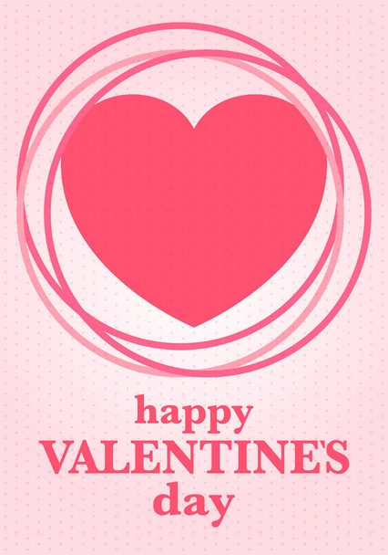 Happy Valentines Day. Celebrate annual in February 14. Romantic holiday for couple lovers. Valentines card with heart shape. Red and pink party design. Poster, card, banner and background. Vector - Vetor, Imagem