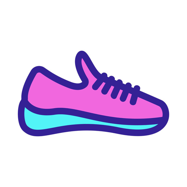 Spor ayakkabısı ikon vektörü. İzole edilmiş kontür sembolü gösterimi - Vektör, Görsel