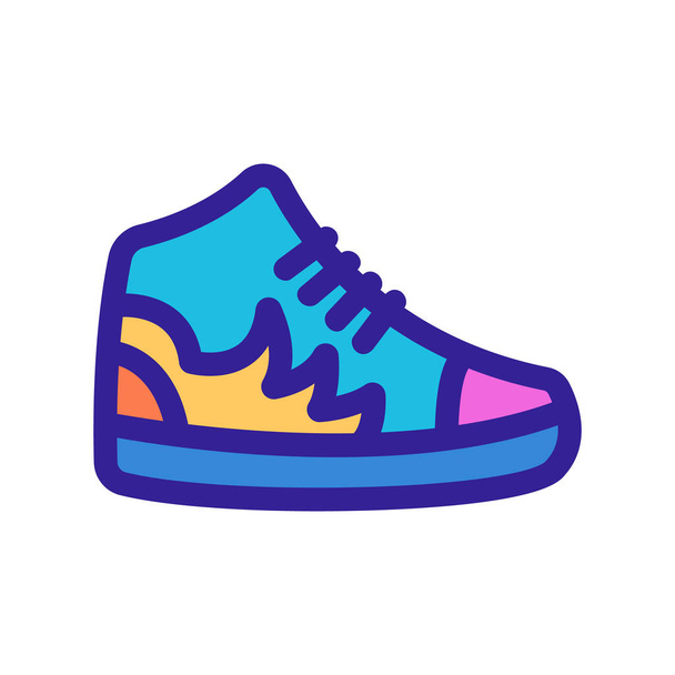 Spor ayakkabısı ikon vektörü. İzole edilmiş kontür sembolü gösterimi - Vektör, Görsel