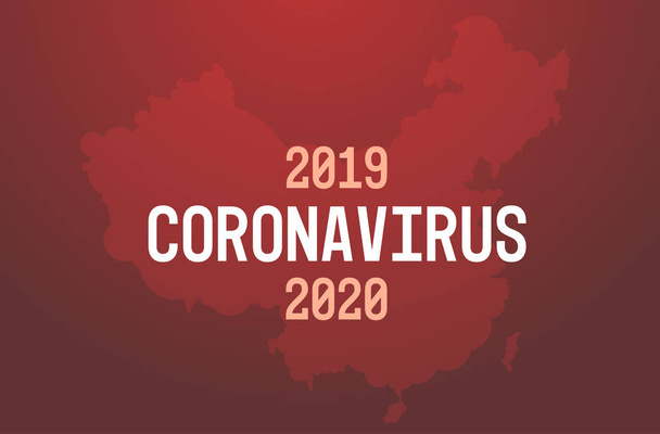 epidemic MERS-CoV floating influenza virus cell wuhan coronavirus 2019-nCoV pandemic medical health risk chinese map background horizontal - Vektor, Bild