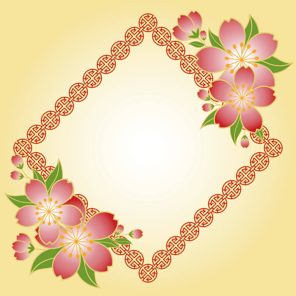 Oreintal plum blossom greeting card - Φωτογραφία, εικόνα