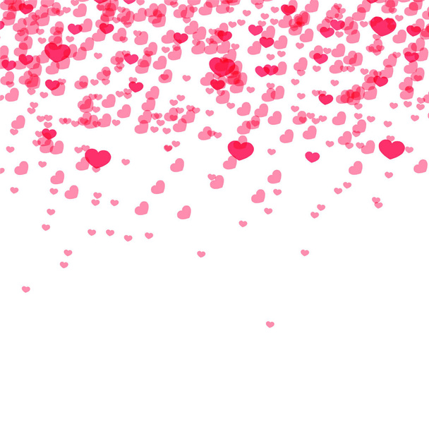 Hearts background, Valentine Day falling heart pink confetti - Vector, Image
