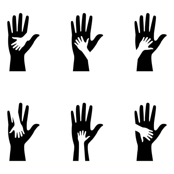 Siluety dospělých i dětských rukou - Vektor, obrázek