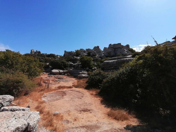 Пейзаж з скелями El Torcal National Park, Torcal de Antequera, Malaga Province, Andalusia, Spain - Фото, зображення