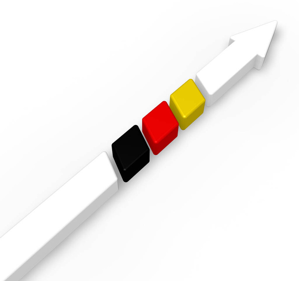 arrow in the german colors - 3d illustration - Foto, imagen