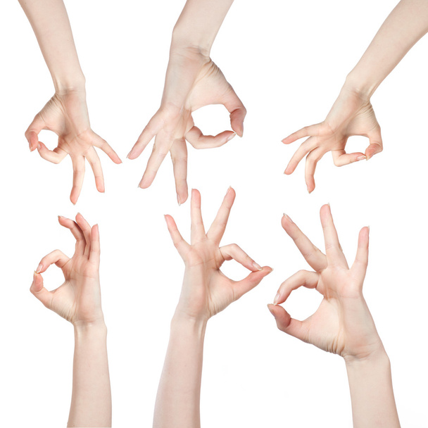 Hand OK sign isolated on white - Фото, зображення