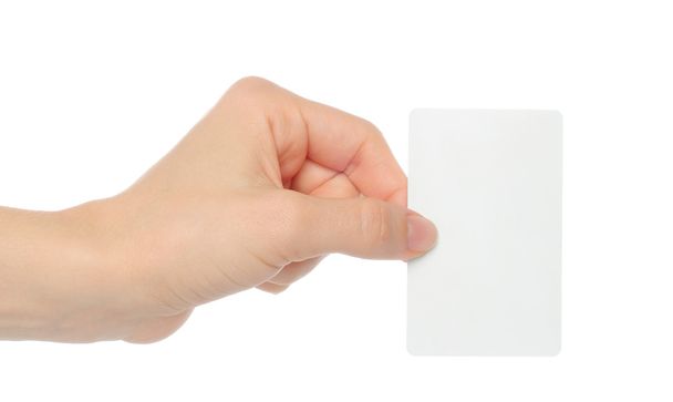 Hand holds business card - Zdjęcie, obraz