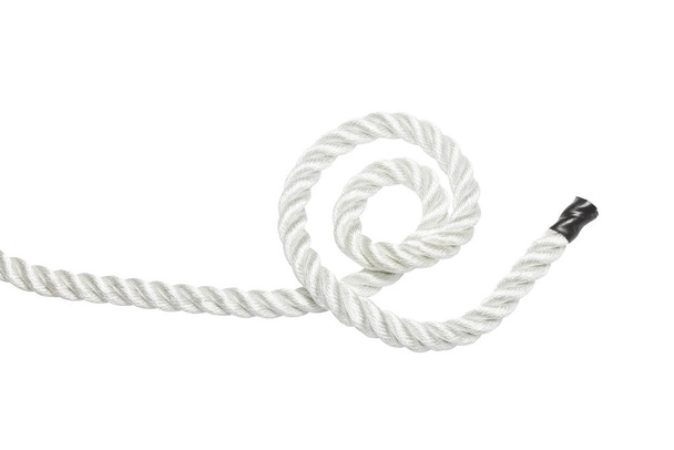 Strong rope isolated on white - Photo, Image