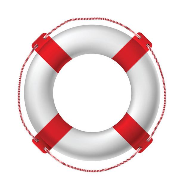 White life buoy, vector illustration. - Zdjęcie, obraz