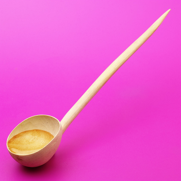 Wooden spoon with water - Fotoğraf, Görsel