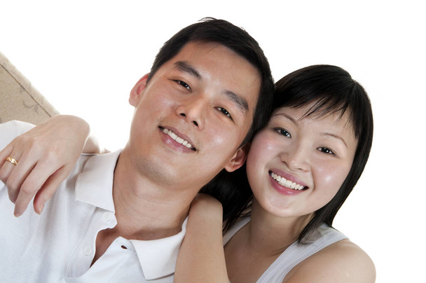 Portrait of Young Asian couple with smiling face. - Φωτογραφία, εικόνα