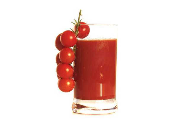 tomato juice in glass isolated on white - Photo, Image