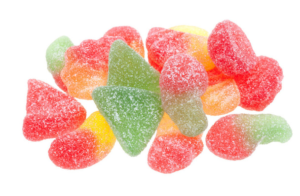 sugar coated gumdrops isolated on a white background - Fotó, kép