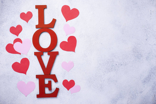 Sevgililer Günü arkaplanı ve aşk mektupları. - Fotoğraf, Görsel