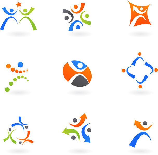 Iconos y logotipos humanos 2
 - Vector, Imagen