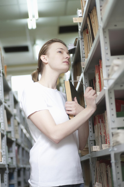 Young woman  in library - Foto, imagen