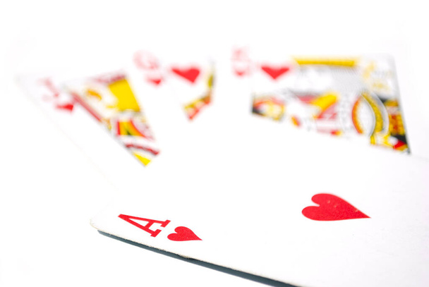 set of playing cards isolated on white background - Φωτογραφία, εικόνα