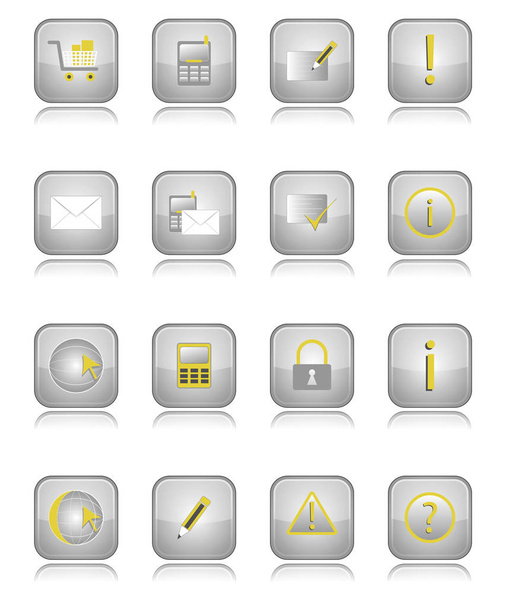 Web-Icons auf weiß gesetzt - Foto, Bild