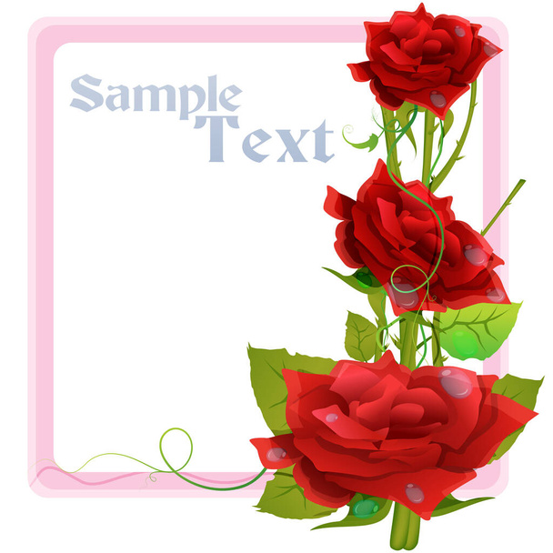 illustration of valentine card with rose on white background - Foto, Bild