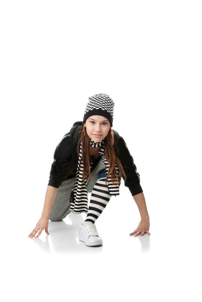 Young funky dancer, isolated on white background - Fotografie, Obrázek