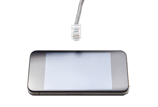 Smart phone with data cable plug - Photo, image