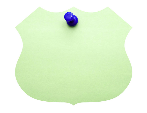 note paper with pin - green blue - Photo, image